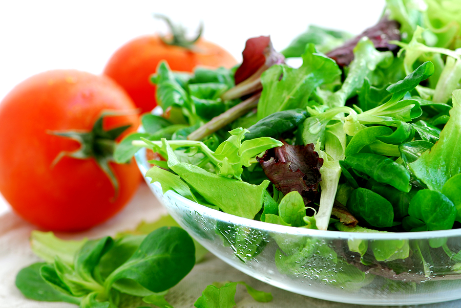 Baby greens and tomatoes