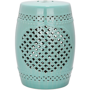 Quatrefoil Garden Stool Robins Egg Blue