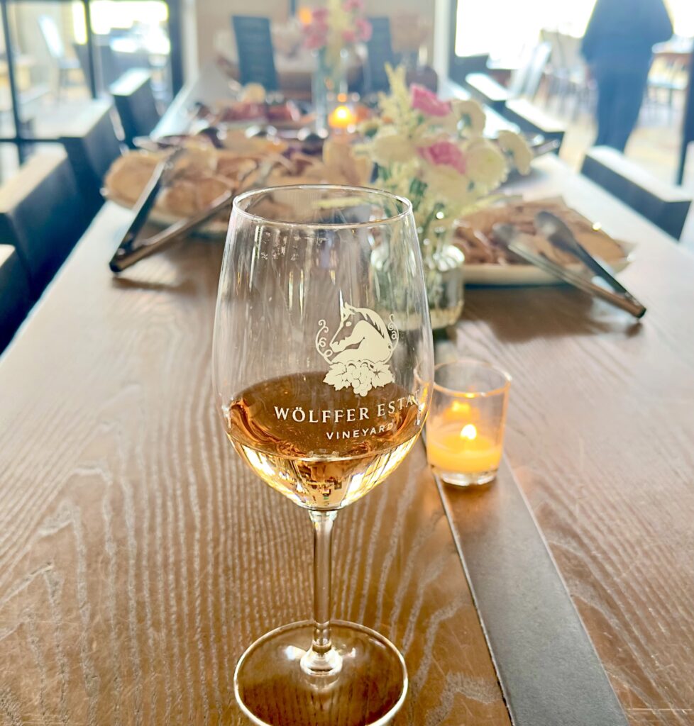 Wolffer vineyard glass of wine, photo credit Hamptons Mouthpiece